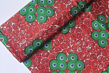 GREEN MINI CIRCLES Waxprint Stoff